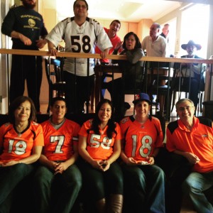 Watching the Broncos in Fremont, CA with my family
